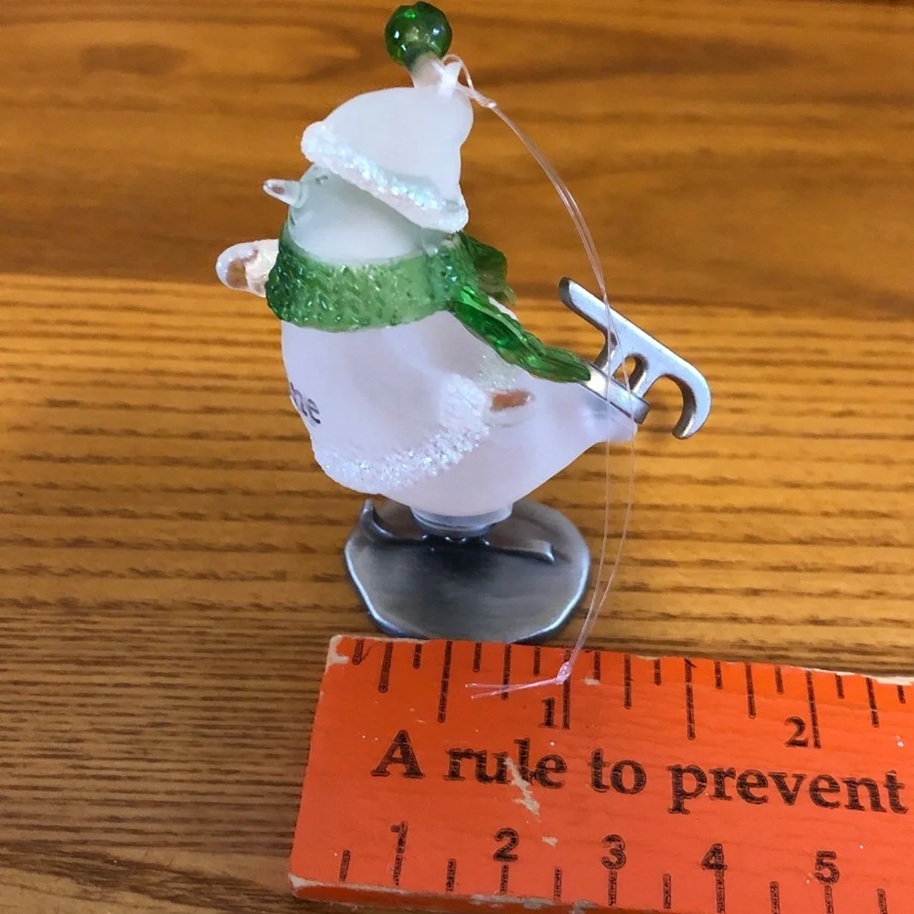 Personalized Ice Skating Snowman Ornament